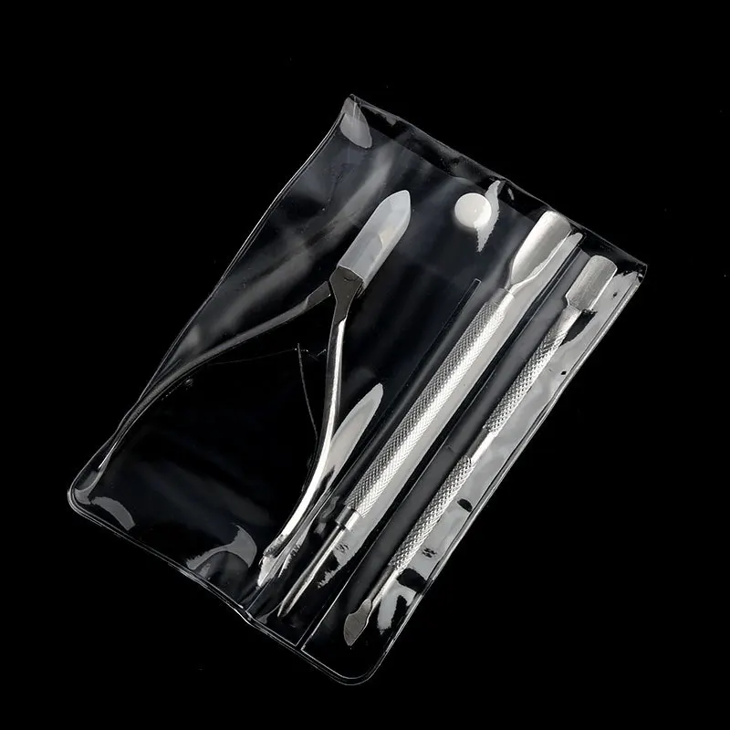 3pcs Nail Cuticle Pusher Dead Skin Remover Stainless Steel Cuticle Nipper Spoon Dual-end Trimmer Cutter Clipper Manicure Tools 3