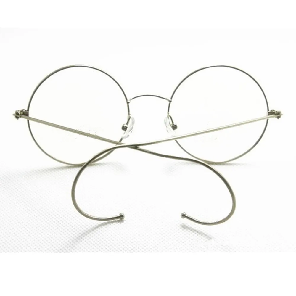 Vintage Round Reading Glasses - +1.50 Strength, Antique Wire Rim, Gray Lenses