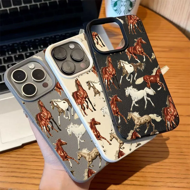 Herd of Horses Design Shockproof Soft Phone Case