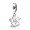 Sparkling Pink Flowers Series Cherry Blossom Daisy Charm Beads Fit Original European 925 Silver Bracelet DIY Women Jewelry Gifts 2