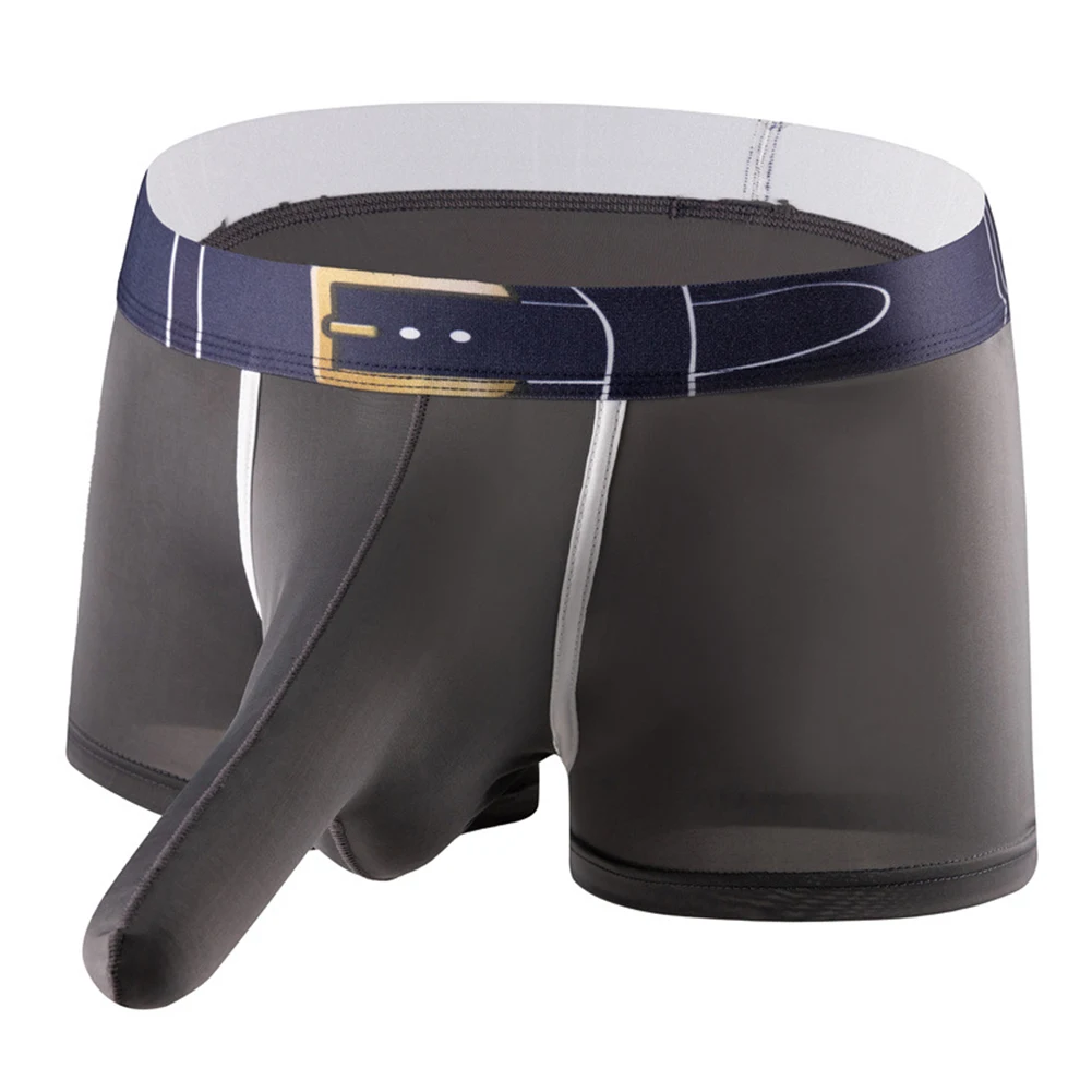 Men Comfort Breath Pouch Boxer Brief Sexy Lingerie Elephant Bulge Panties Long Jockstrap Underwear Trunk Swimwear Men Underpants