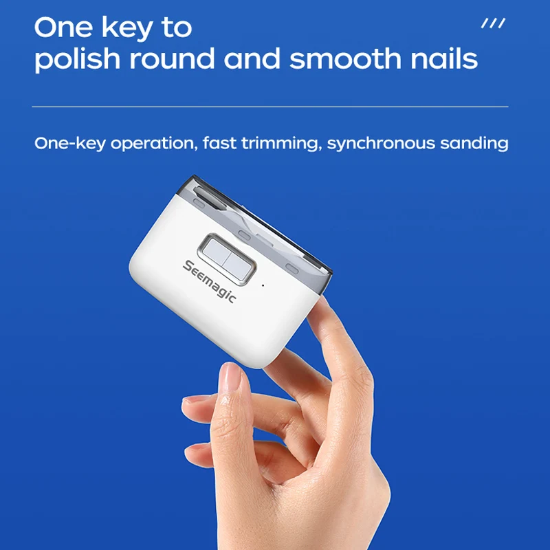 Youpin Seemagic 2in1 Electric Polishing Automatic Nail Clippers with Light Trimmer Nail Cutter Manicure Safe For Baby Adult Care electric nail clippers