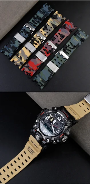 G-SHOCK ブラックラバーストラップ 汎用ダイバーズ交換バンド 腕時計ベルト シリコンラバー