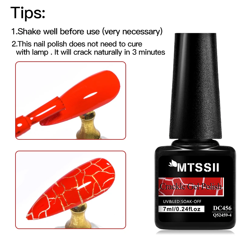 12PCS/SET Crackle Polish Nail Fashionable Color Gel Polish Set Semi Permanant Soak Off Air Dry For Manicure Nail Art Varnish Kit 3