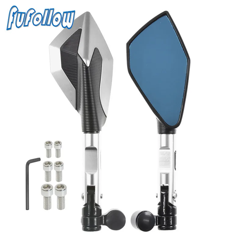 Universal Motorcycle Cnc 8Mm 10Mm Mirror Rearview Side Mirrors Blue Glass For Honda Adv350 Adv 350 2021 2022 2023 Accessories