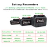 21v Rechargeable Battery,for 18v Makita Lithium Ion Battery interface,2Ah 4Ah 6Ah For Makita Electric Power Tool with EU Charger 6