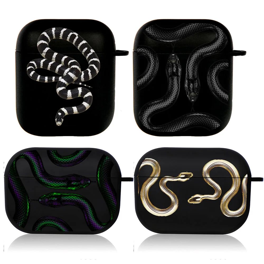 Custodie Per Airpod Dark Snake King Air Apple Pro 3 Per Airpods Pro 2 3Rd Pods Gen Airpord Custodie Ins Style Black Cover Funda