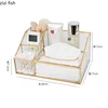 Glass Tissue Box Desktop Remote Control Multi-function Storage Box Cosmetic Organizer Jewelry Boxes Storage Bucket Home Shelf 6