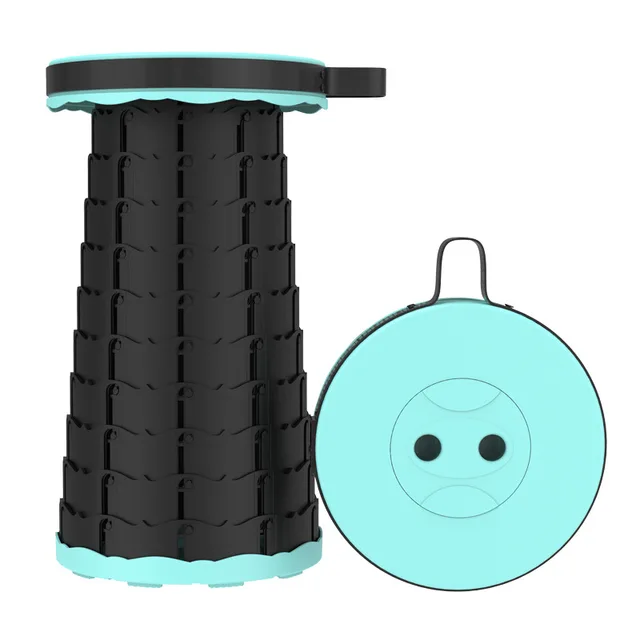 Telescopic Stool Retractable Stool Folding Chiar Fishing Chair Portable Camping Hiking Stool Outdoor Furniture Mini Chair SH-Ocean Green