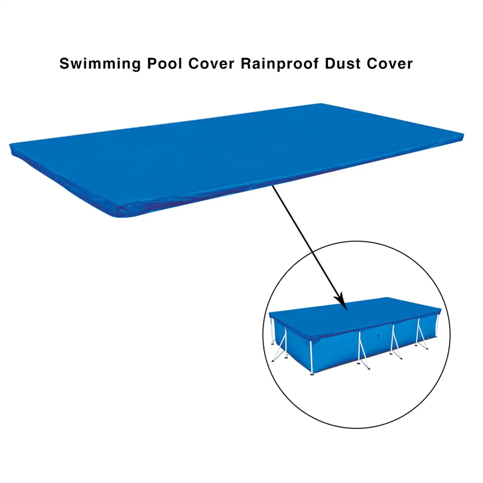 Swimming Pool Cover Outdoor Rectangular Dustproof Outdoor Pool Tub Blanket Pool Accessories 3 Size