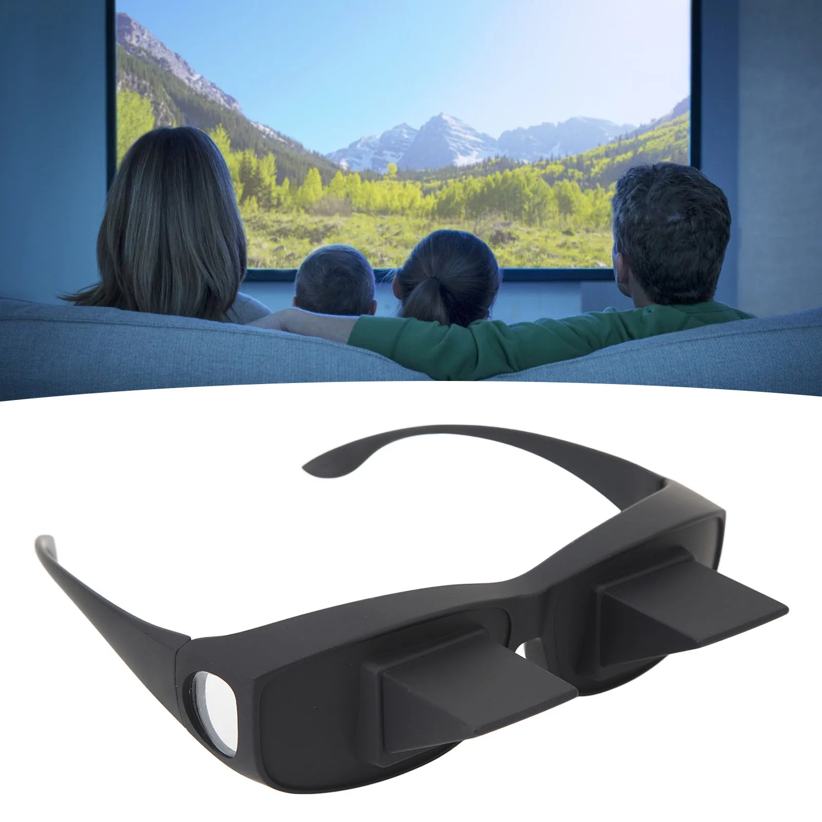 Optical Glass 90 Degree Horizontal Bed Prism Spectacles Eyeglasses for Lying Down Reading and Watch