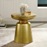 Table d'appoint ronde nordique en métal bronze, moderne pour salon, meubles de maison 1
