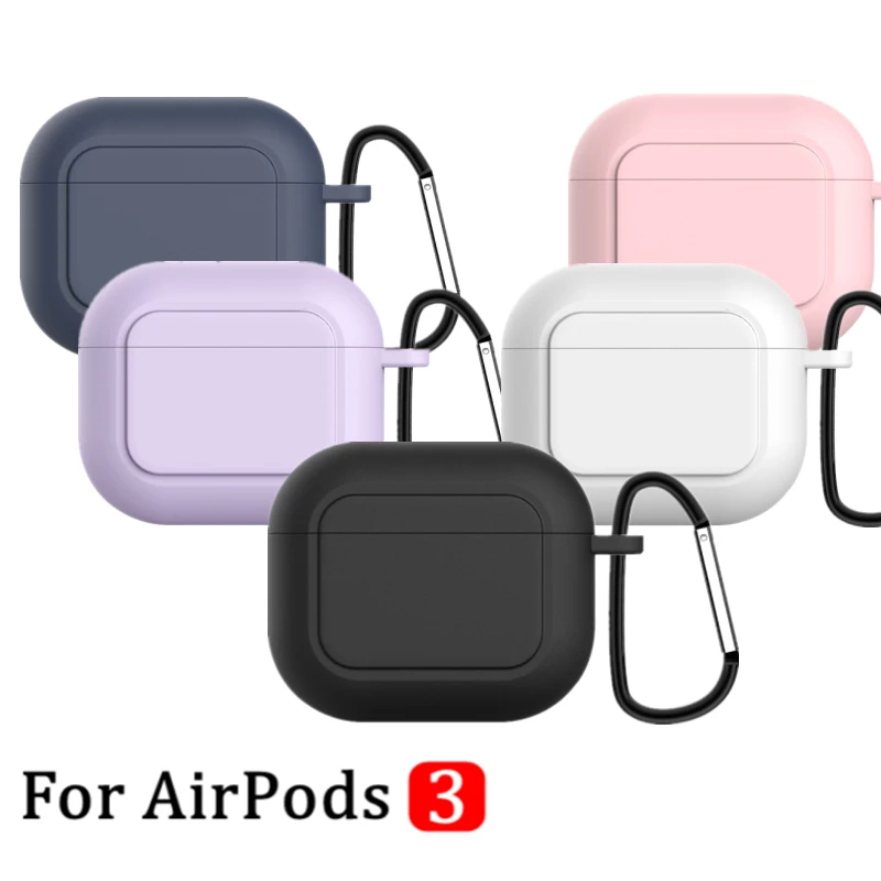 

Чехол 2021 для Airpods 3, силиконовые чехлы из ТПУ с защитой от падения для Apple AirPods 3, аксессуары для зарядного чехла с пряжкой