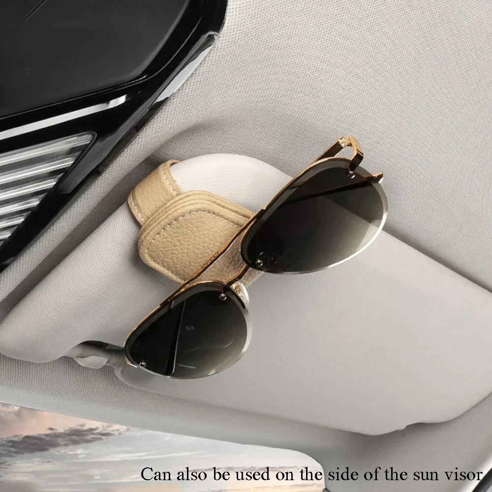 Sunglasses Holder Sun Visor Clip Leather Car