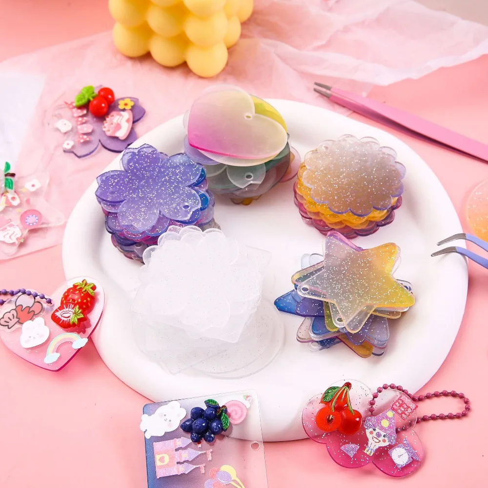 YCOSAN Niedliches DIY Aufkleber Set Für Mädchen – 196-teilig, Mit Acrylplatten, Perlen & Aufklebern