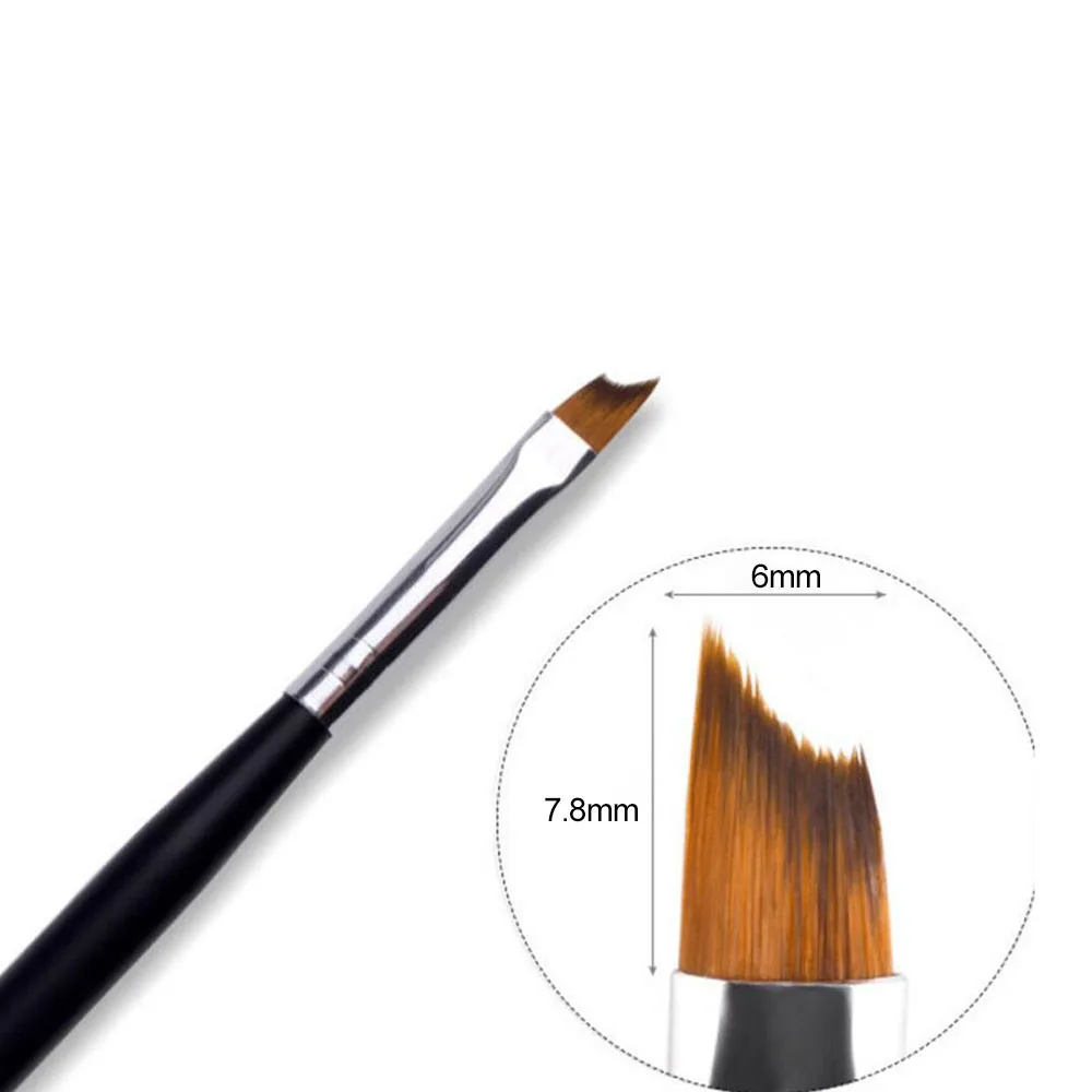 French Tip Nail Brush Half Moon Shape UV Gel Nail Acrylic Painting Drawing Pen Smile Line Silver Black Handle Manicure DIY Tools 6