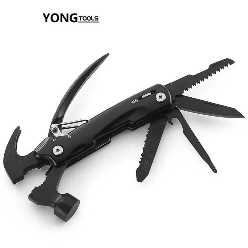 

Claw hammer multitool Outdoor Survival camping hammer set Multifunctional Steel Pliers Lifesaving Hunting Knife Outdoor Gadgets