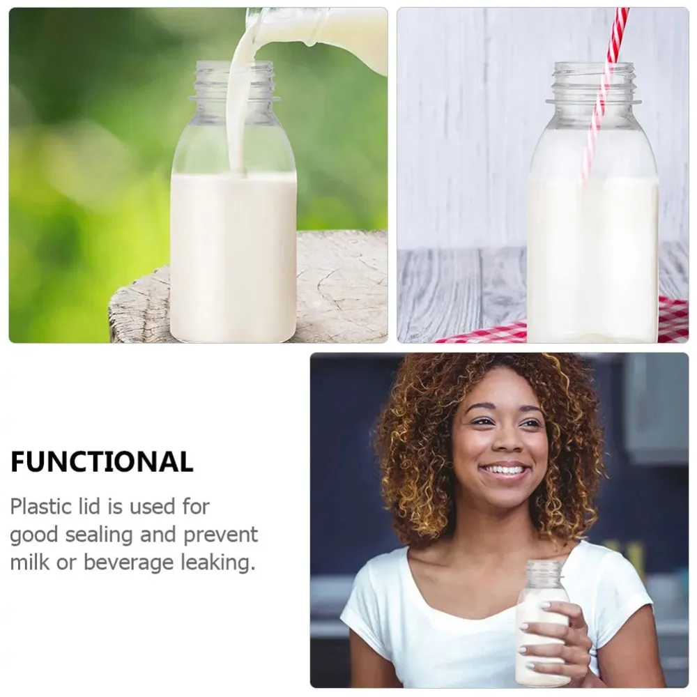 Plastic Bottles 6 Pack 100ml Milk Bottles Juice Leakproof Milk Portable Beverage Plastic Water