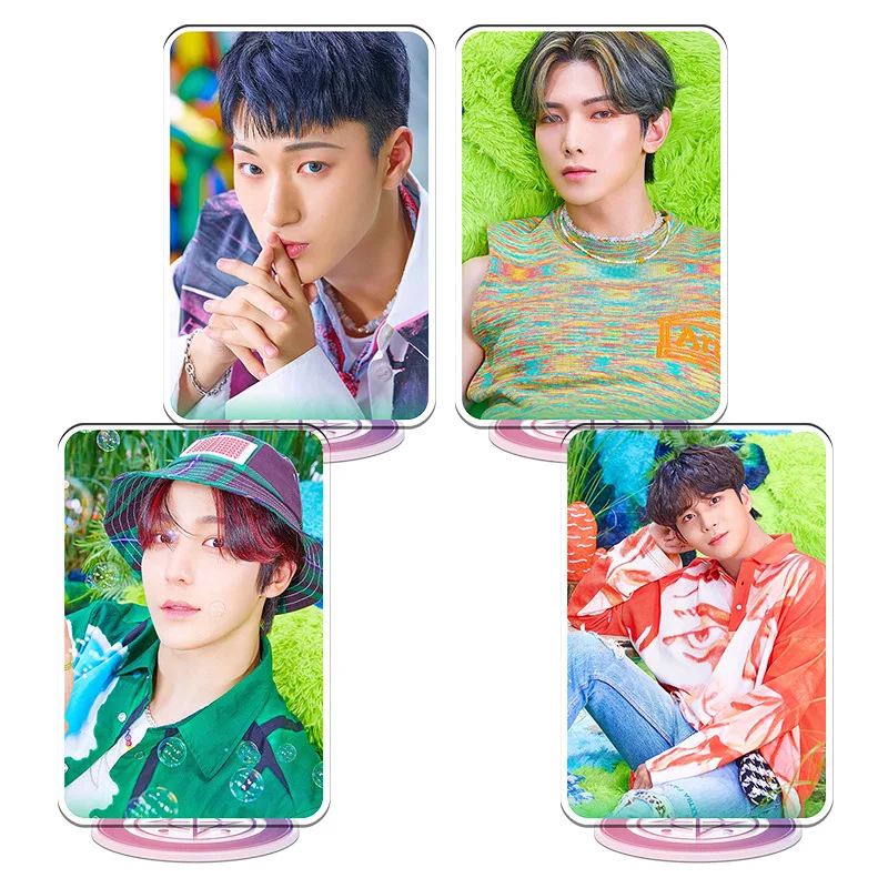 Kpop Acrylic Stand KPOP ATEEZ HD Printed Photo Figures Desktop Decorative Fans Collection Gift