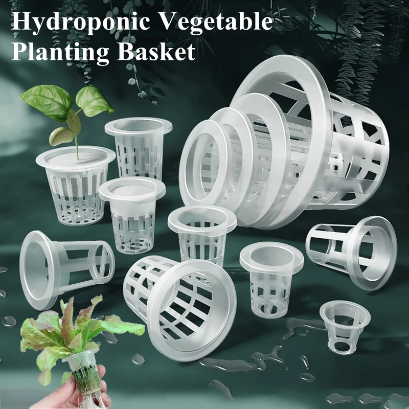 50Pcs Hydroponic Plant Pots Nursery Grow Net Cup Veg Soilless Grow