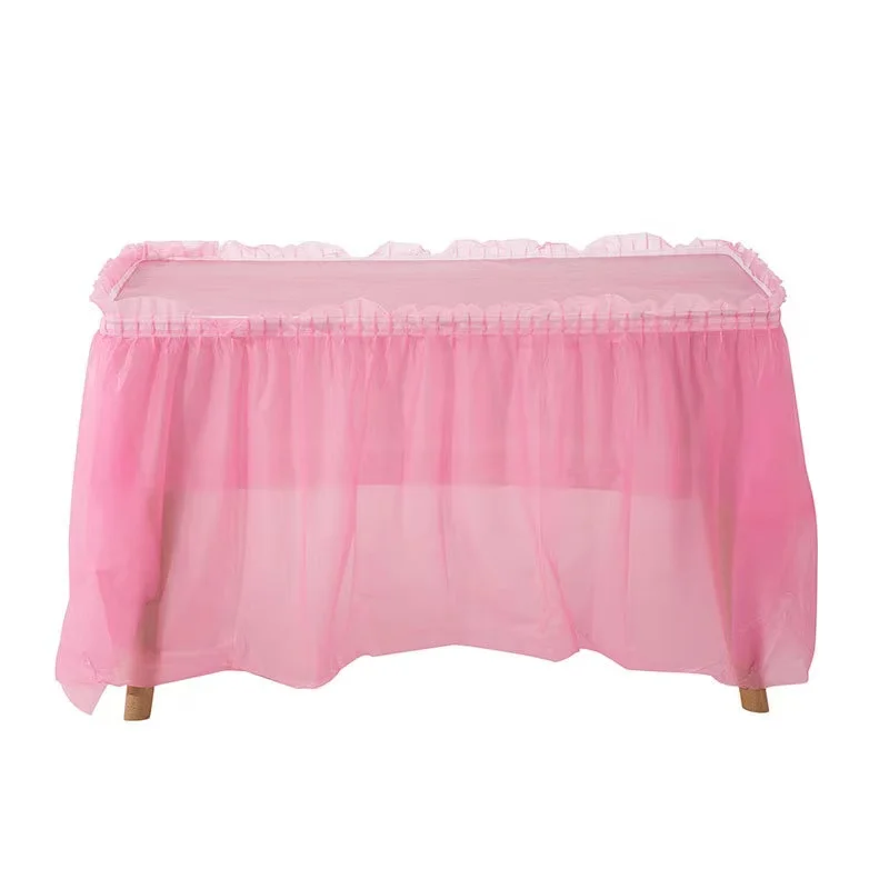 PlasticTableSkirtsforRectangleTableswithTableClothsDisposable