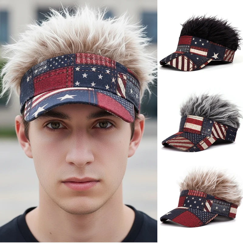 Modische Herren-Perücke Baseballkappe USA Unabhängigkeitstag Sonnenhut Teenager-Kappe Frühling Herbst Erwachsenen-Hüte