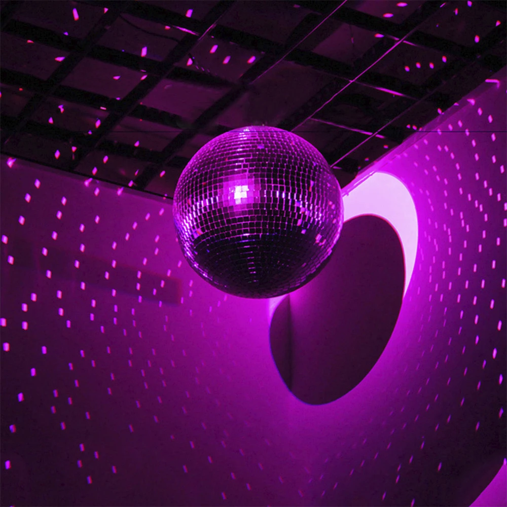 Glass Mirror Balls Reflective Glass Rotating Mirror Ball Hang Mirror Disco Ball 8In Glitter Glass Disco Ball Stage Effect Decor