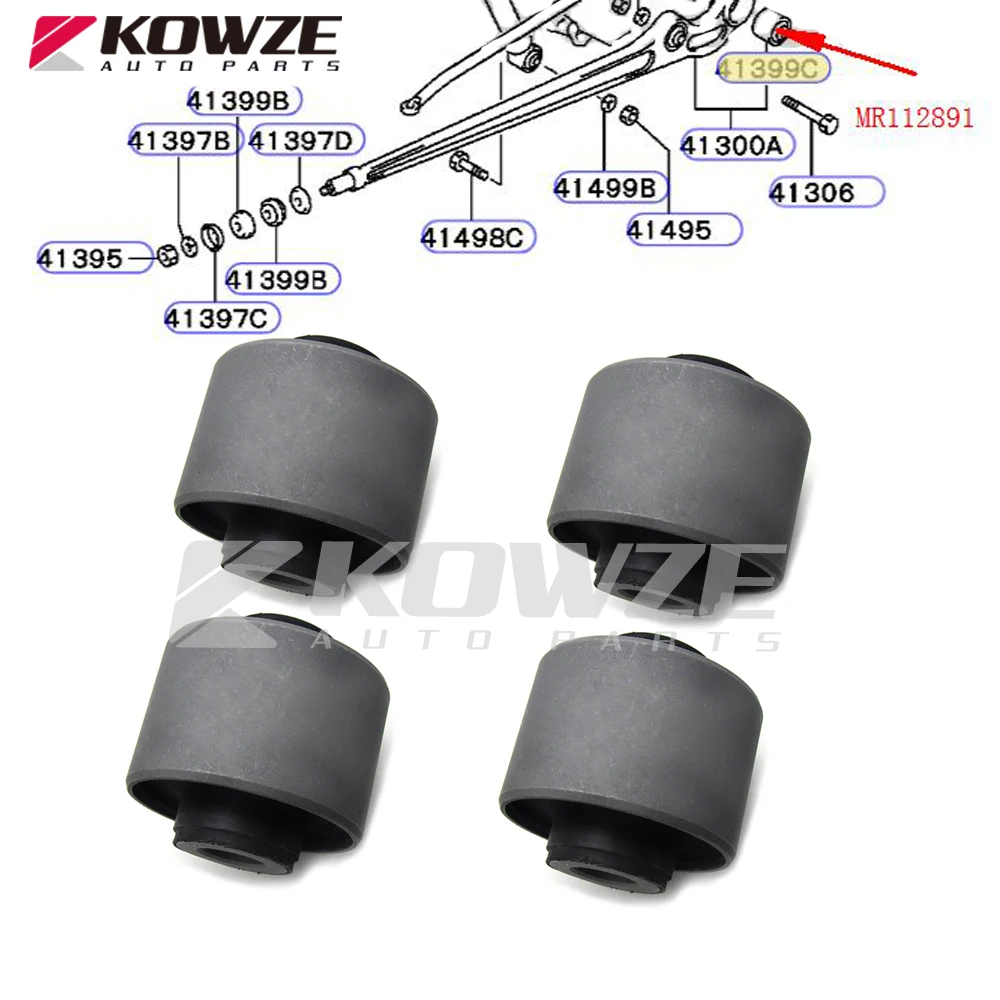 4PCSRearSuspensionLowerArmBushingforMitsubishiPajeroMontero