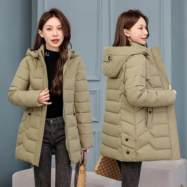 Long Slim Winter Ladies Cotton-Padded Jacket Warm 2023 New Winter Outerwear Hat Detachable Down Coat Women Parkas Large Size Top Excellent product recommendation