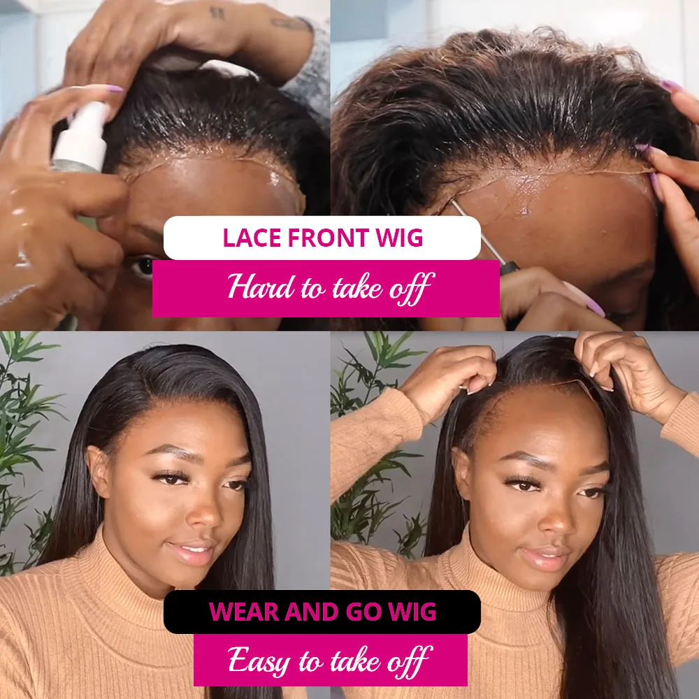 Glueless Wig Human Hair Ready to Wear Lace Peruvian Body Wave Lace Front Wig Lace Closure Wig Wear And Go Wigs