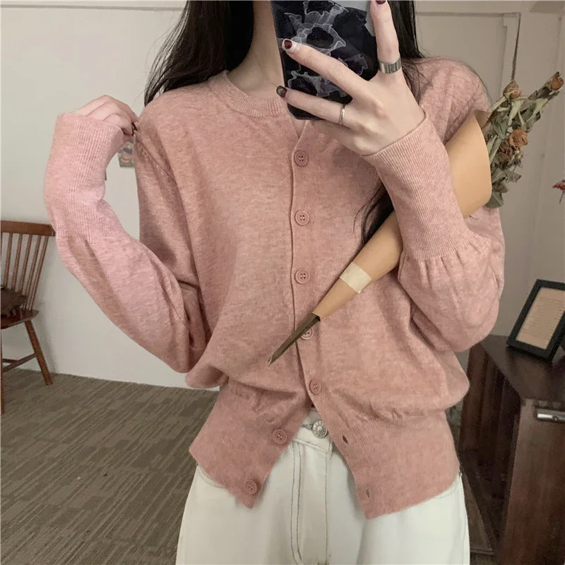 Fashion Women's Thin Fleece Knit Loose Short Cashmere Sweater Round Neck Warm Korean  Casual Female Sweater Top Cloting 3