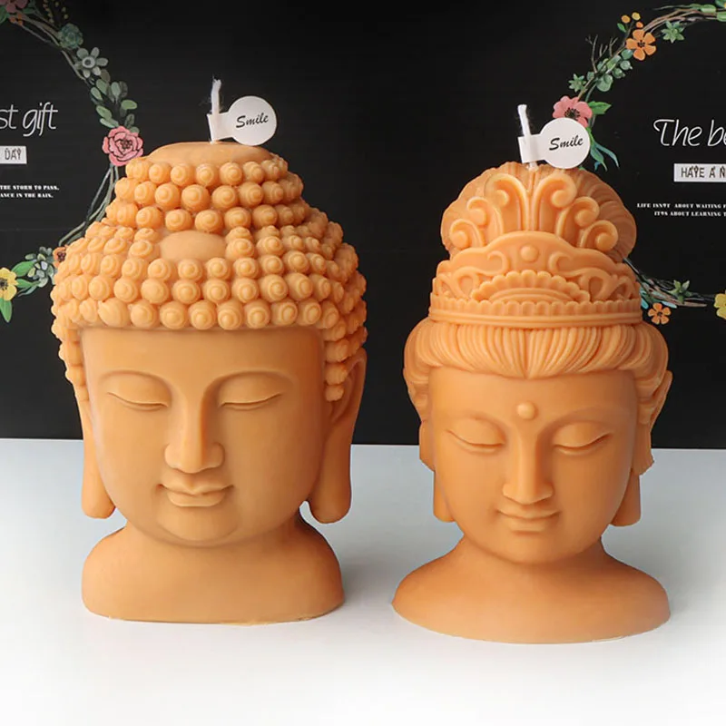 Stampi In Silicone Per Candele Buddha 3D - Set Da 2, Per Candele, Saponi, Resina E Gesso, Riusabili E Facili Da Usare