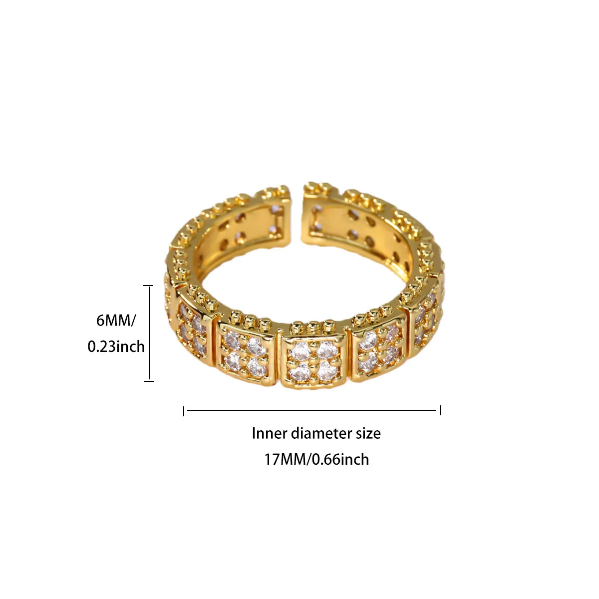 Zircon Joint Rings for Women Geometric Adjustable Ring