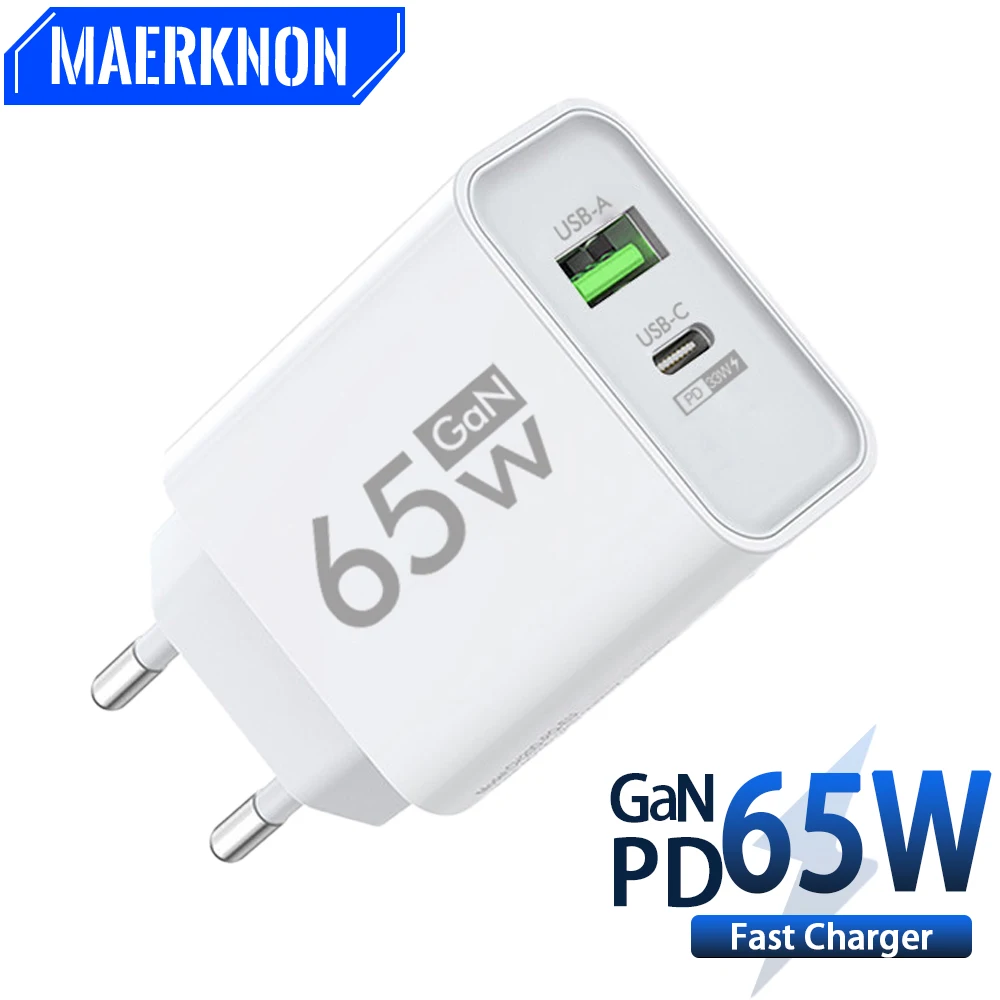 

65W GaN Charger USB Type C PD Quick Charger Portable Mobile Phone Charger Fast Charging Power Adapter For iPhone Xiaomi Samsung