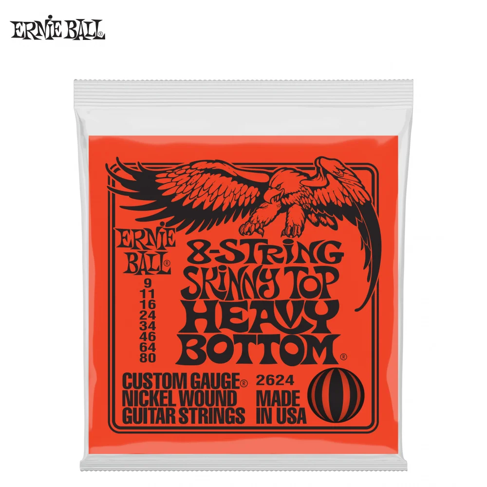 Ernie Ball 2624 nickel wound slinky skinny top heavy bottom 9-80 strings for 8 string electric guitar | Спорт и развлечения