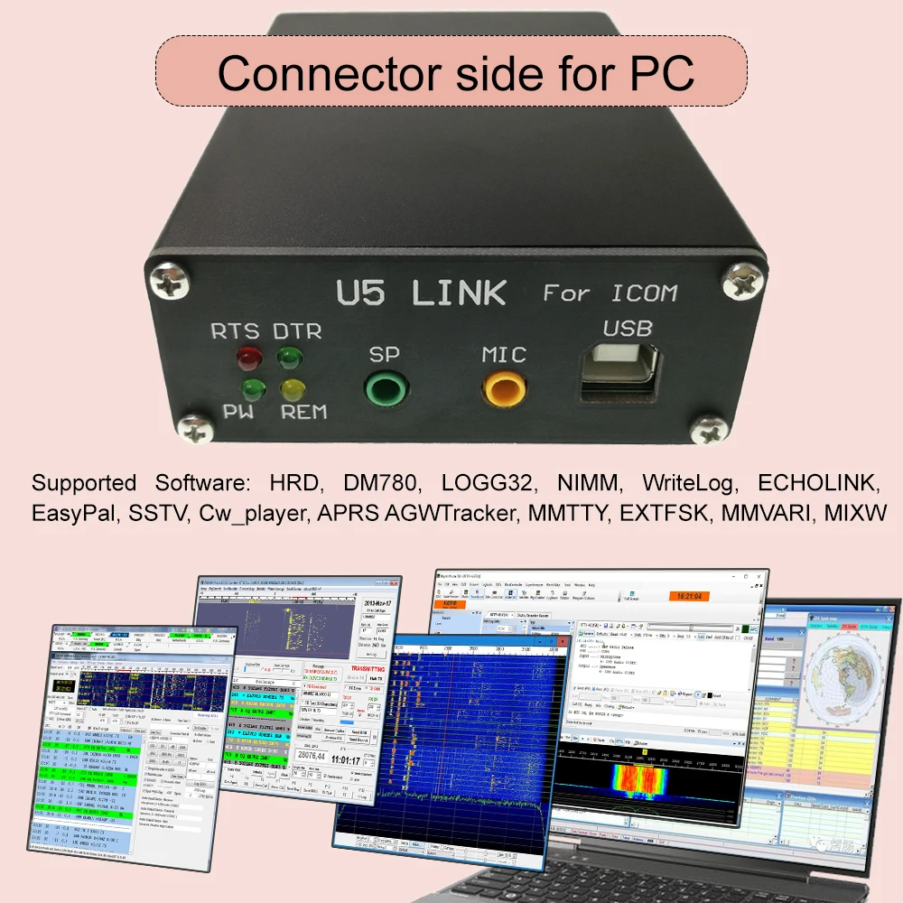 U5 Link For ICOM Radio Connector with Power Amplifier Interface For IC-703 IC-72