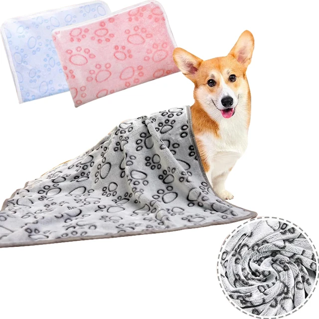 Sa2b5d1bd7d794c79add072792ed8a025g.jpg Dog Bed Mat Blanket Soft Fluffy Pet Sleeping Blanket Cute Paws Pattern Pet Travel Mat Warm Comfortable Blankets for Cat Dogs