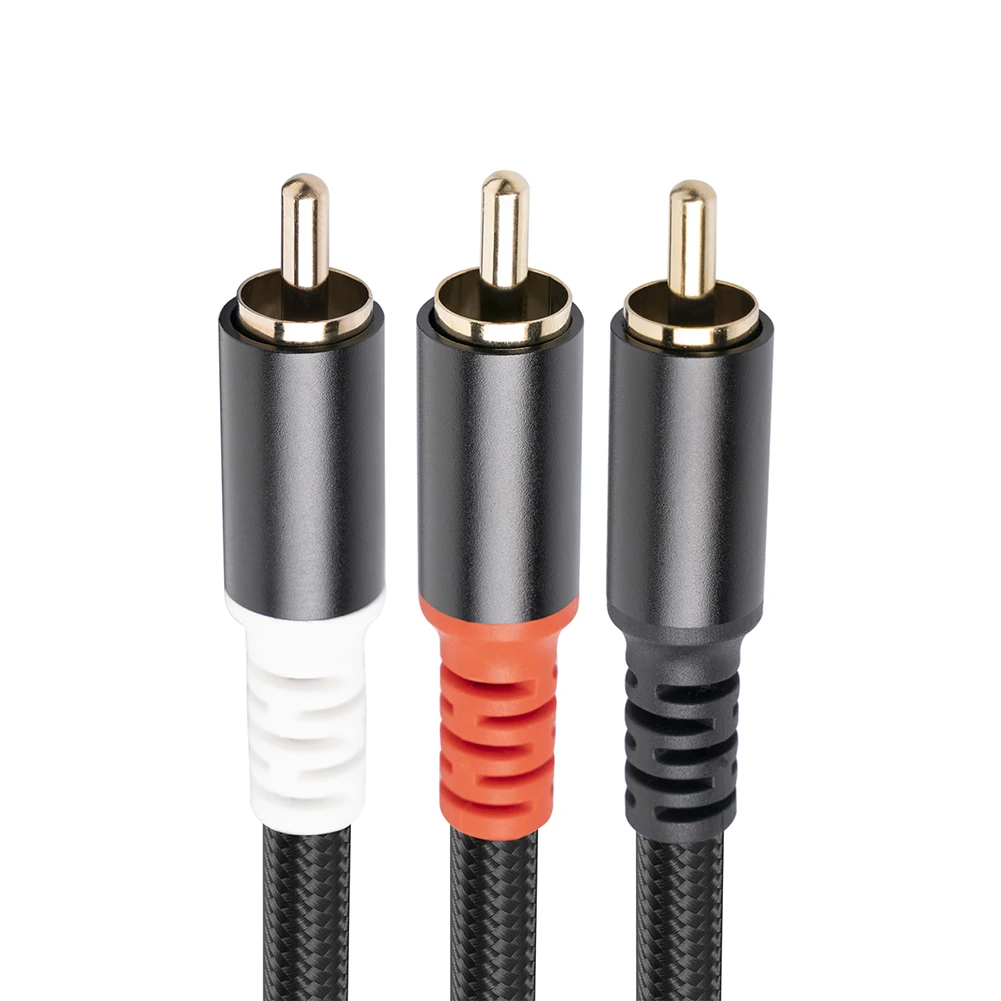 Premium Subwoofer Y Cable - High-Quality RCA Male to Dual RCA Male Audio Splitter
