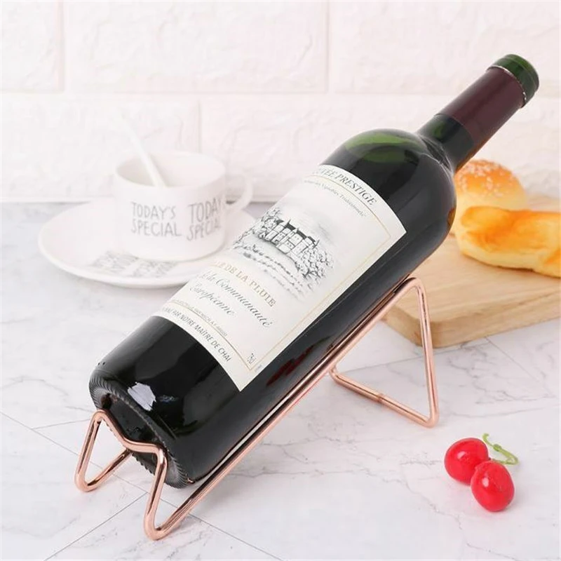 

3 Colors Simple Electroplating Craft Wine Rack Stainless Steel Red Wine Beer Wine Holder Household Wine Bottle Rack Accessories