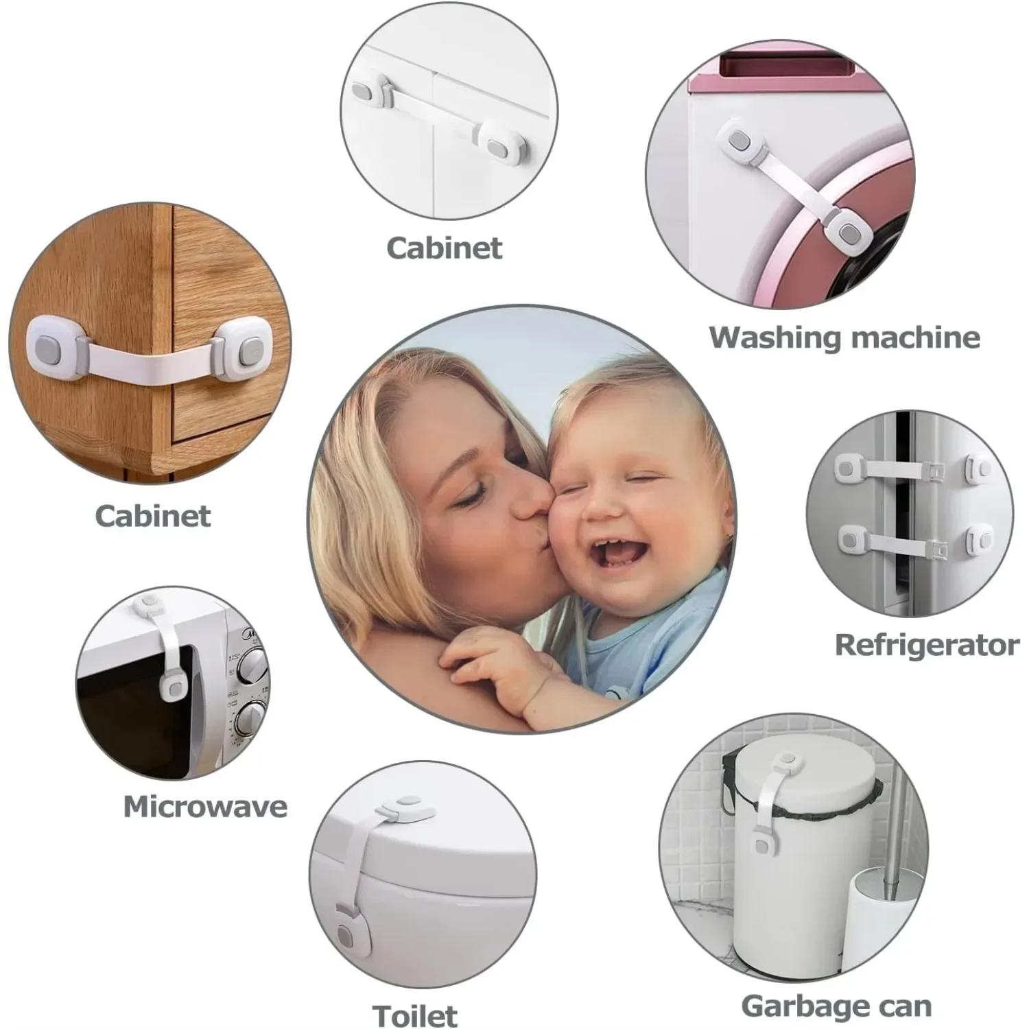 3/5/8Pcs Baby Cabinet Locks Child Safety Protection Drawer Locks Household Child Anti-pinch Anti-window Safety Protection