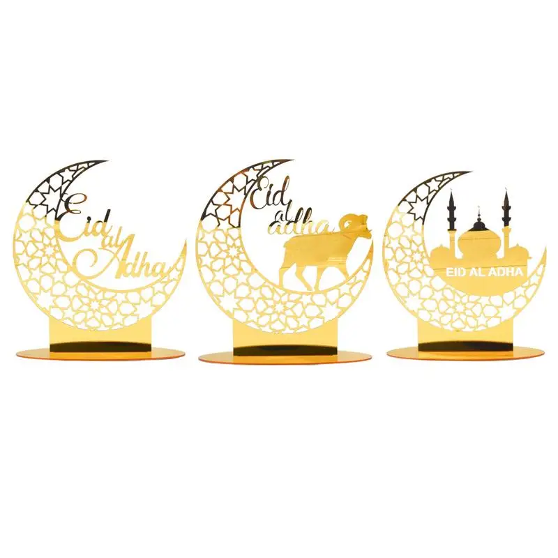 

Ramadan Moon Star Hollow out Acrylic Table Ornaments Eid Mubarak DIY Decoration for Home Kareem Eid Gift Home living room decor
