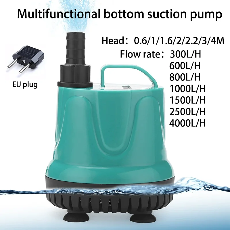 5/8/18/25/40/60/90W Fish Tank Bottom Suction Submersible Pump Bottom Filter Silent Suction Feces Change Pump Multi-function water pump aquarium water pump fish tank pump