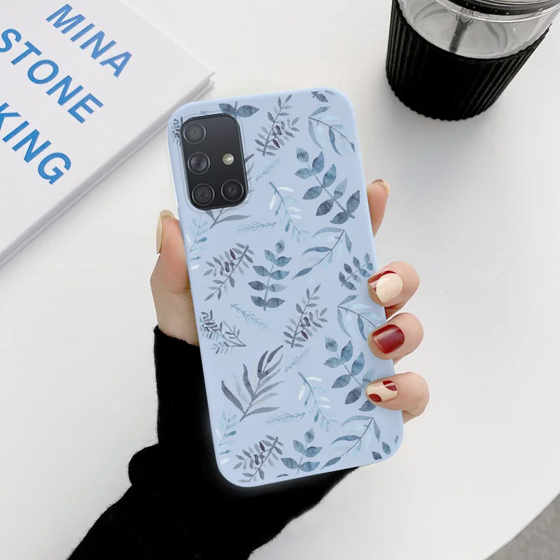 For Samsung Galaxy A71 A 71 4G Case Flower Coque For Samsung GalaxyA71 SamsungGalaxyA71 Dinosaur Animal Shockproof Bumper Cover samsung cute phone cover