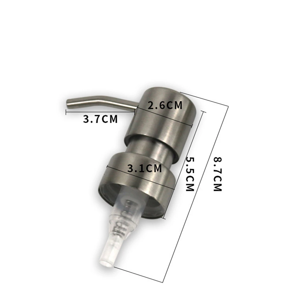 Description Picture 5 of itemStainless Steel Pump Head Soap Bottle Nozzle Pressure Pump Squeezer Dispenser Kitchen Bathroom Accessories Oyster Sauce Bottle