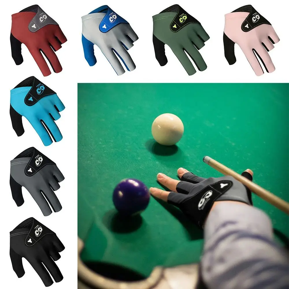 High Quality Left Hand Billiards Glove Elastic Breathable Half Fingers Glove Non Slip Snooker Billiard Fitness Accessories For billiard accessories,pool gloves