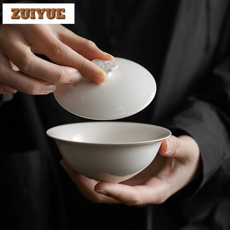 Tea set Japanese Style Plant Ash Handmade Cover Bowl Household Kung Fu Set Ancient Tea Tureen Tea Maker Gaiwan for Decoration 125ml