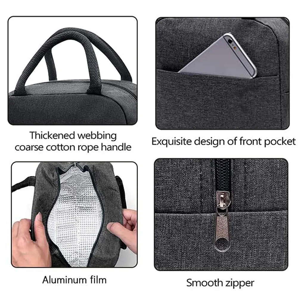 점심 도시락 가방 보냉 박스 보온 도시락통 학교 소풍 남녀 어린이 여행 저녁 식사 토트백 보냉 휴대용 캔버스 가방