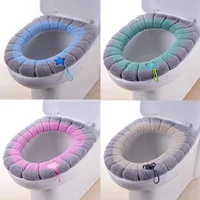Winter Warm Toilet Seat Cover Mat Bathroom Toilet Pad Cushion with Handle Thicker Soft Washable Closestool Warmer Accessories 1