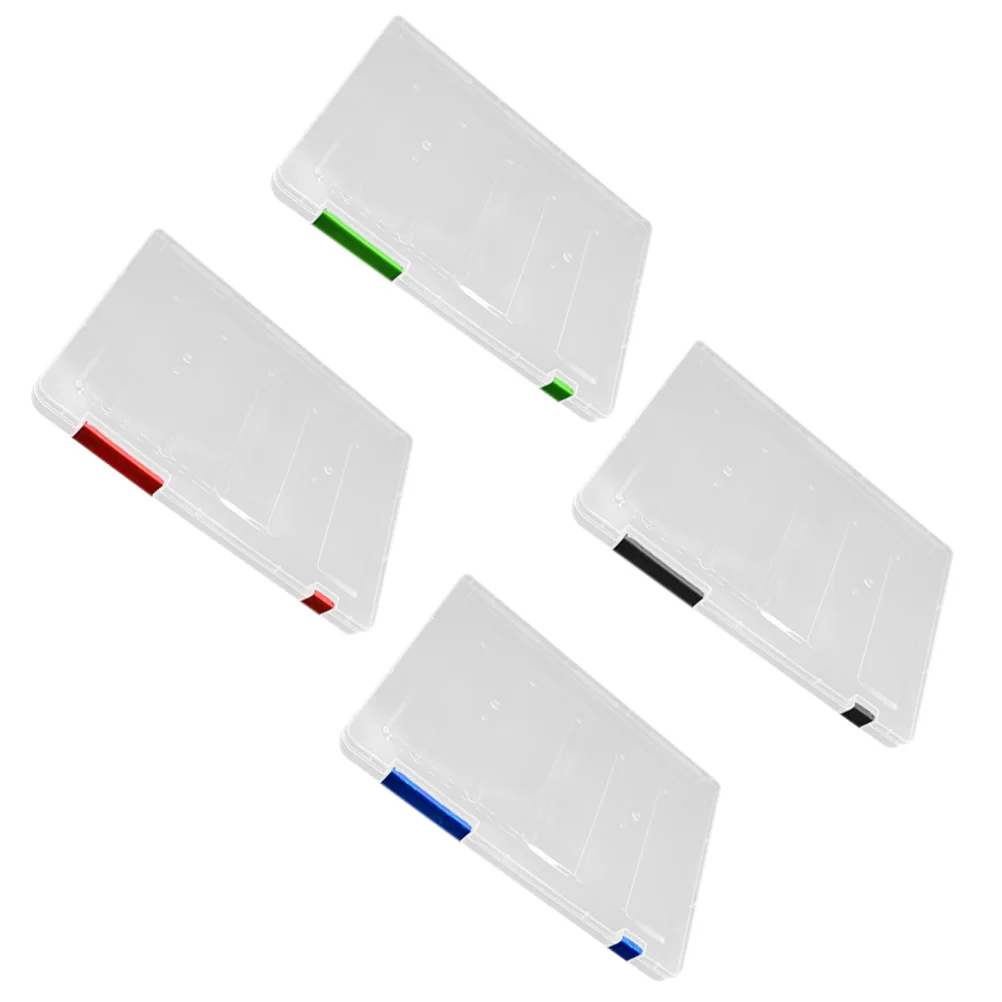 

4 Pcs File Storage Box Case Office School Organizer Plastic Folder Paper Folders Document Portable Protector Holder