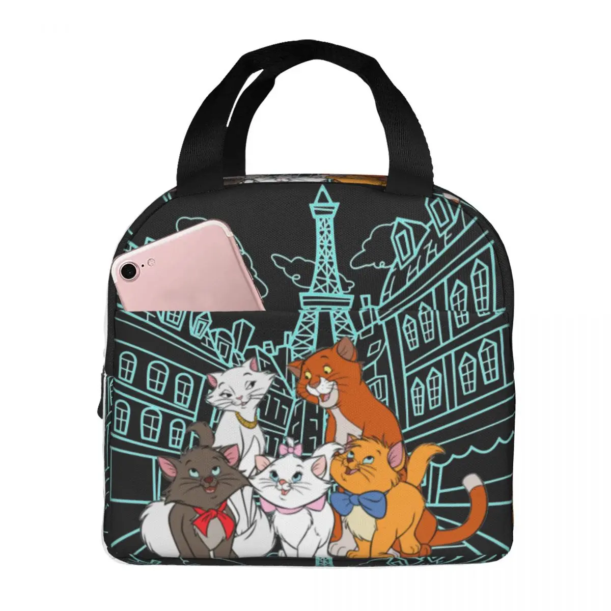 

Aristocats Cats Cartoon Insulated Lunch Bags Leakproof Lunch Container Thermal Bag Tote Lunch Box Outdoor Food Storage Bags